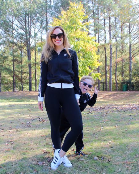 Wearing matching adidas three-stripes with my little man! I’m in an extra small men’s jacket, and it’s a staple activewear piece for the season!

#LTKfindsunder100 #LTKfitness