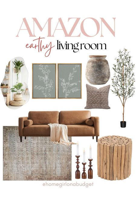 Earthy living room decor, Amazon living room, blob mirror, wall art, vase, throw pillow cover, faux olive tree, loloi rug, organic modern living room, (4/17)

#LTKhome #LTKstyletip