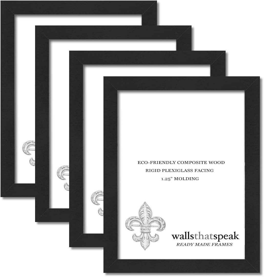 wallsthatspeak 12x15 Black Picture Frame for Puzzles Posters Photos or Artwork, Set of 4 | Amazon (US)