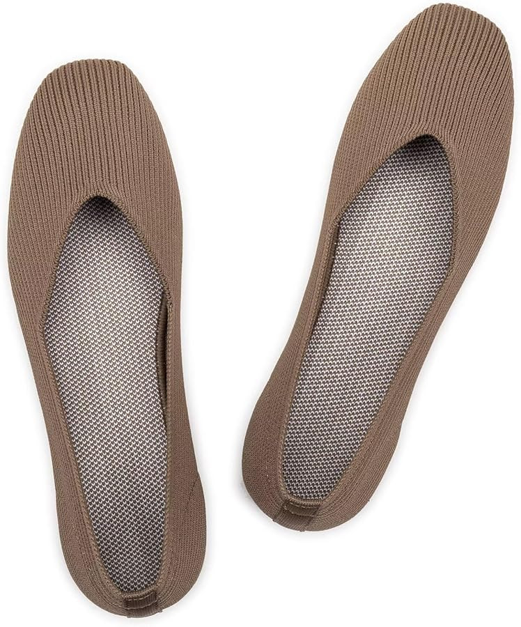 Frank Mully Womens Casual Flat Shoes Square Toe Shoes Knitted Work Flat Comfort Dressy Flat Shoes... | Amazon (US)