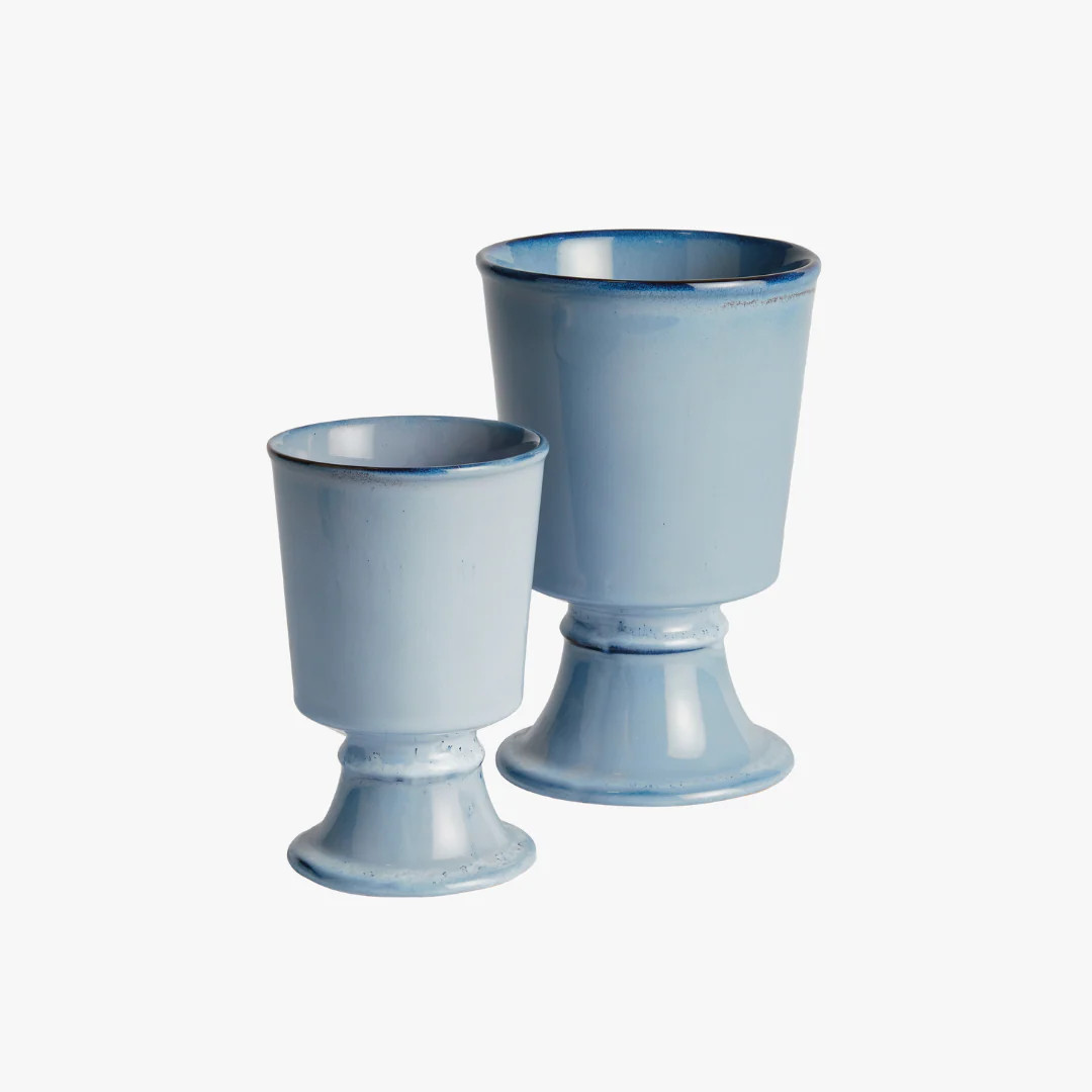 Kirby Chambray Footed Cachepots | Dear Keaton