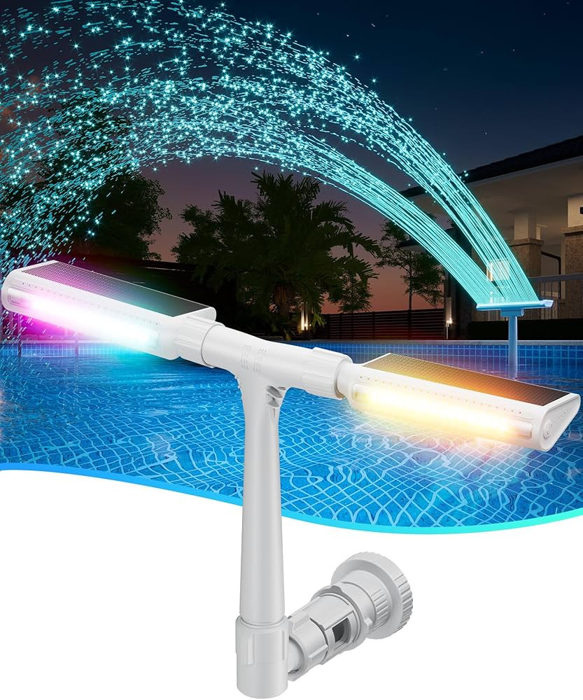 Solar Pool Fountain with 10-Color LED Lights – Auto Light & Water Flow Activation – Remote-Co... | Amazon (US)