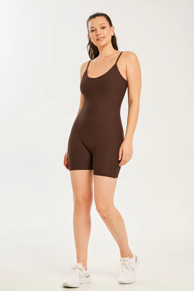 Croco Skin Shorts Onesie Coffee | Booty by Brabants