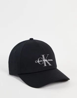 Calvin Klein Jeans organic cotton monogram cap in black | ASOS (Global)