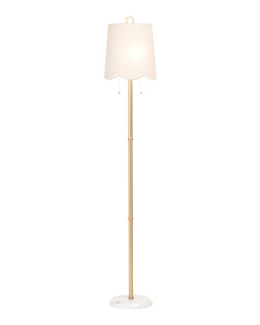 62in Metal Floor Lamp With Scalloped Shade | Furniture & Lighting | Marshalls | Marshalls