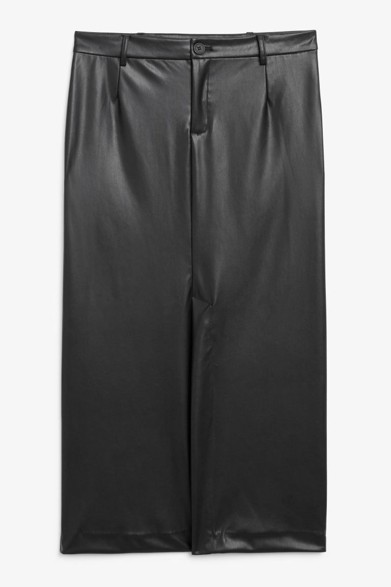 Faux leather tailored midi skirt | H&M (UK, MY, IN, SG, PH, TW, HK)