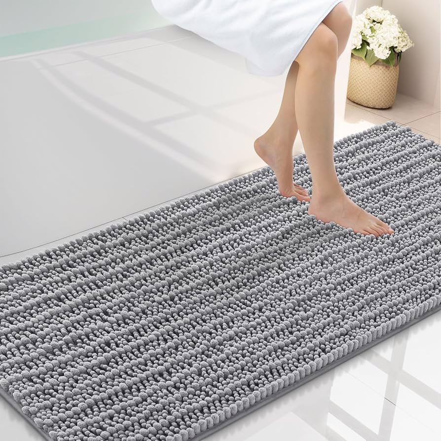 Smiry Bathroom Rugs Mat 59x24, Extra Soft Absorbent Chenille Bath Rugs, Non Slip Rubber Backing M... | Amazon (US)