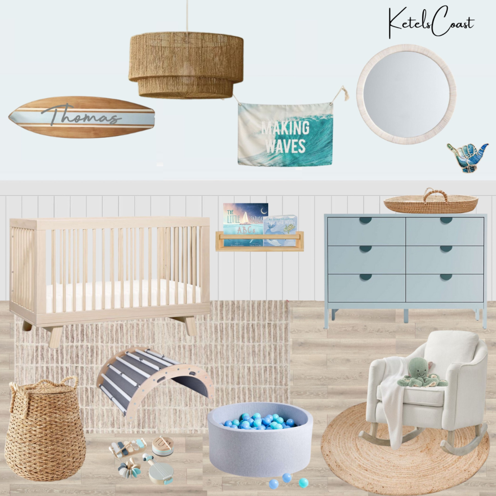 Boy Surfer Nursery / Coastal Boy Nursery / Surf Nursery / Blue Nursery / Nursery / Nursery Design / Pottery Barn Nursery / Nursery Decor / Playroom Ideas / Nursery Ideas 

#LTKhome #LTKkids #LTKbaby