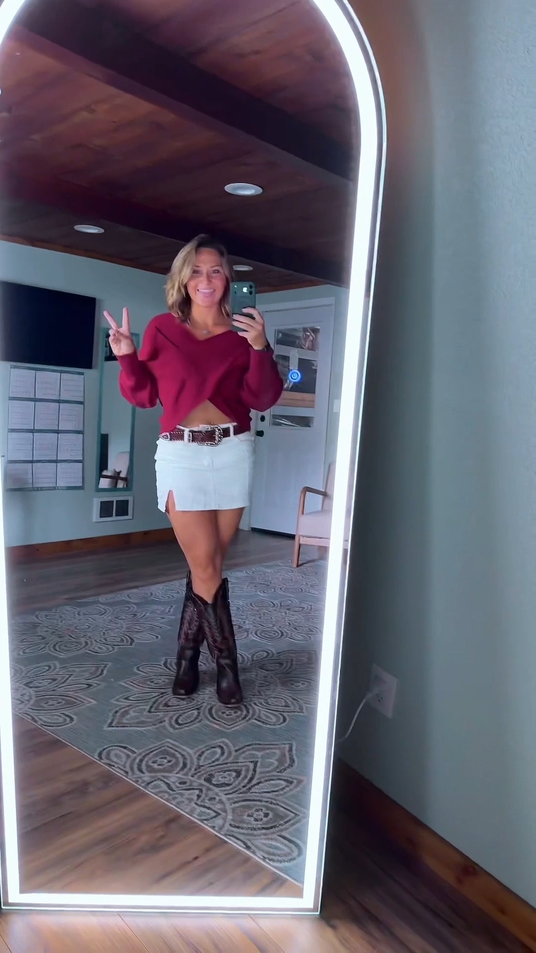 Mirror + This Skirt + These Boots, and that Top! Vibe 🔥 

#LTKootd #LTKgrwm #LTKU