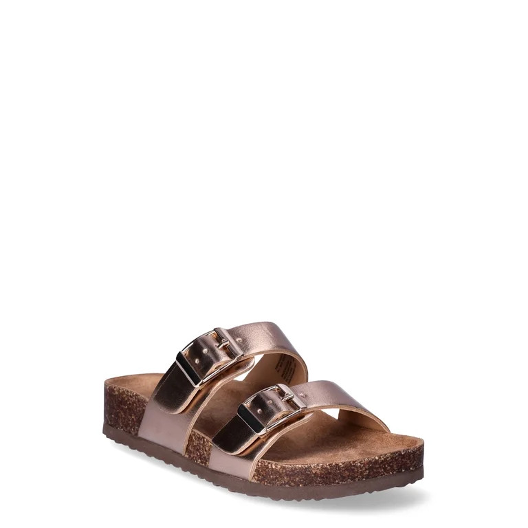 Wonder Nation Little & Big Girls 2 Buckle Sandal | Walmart (US)