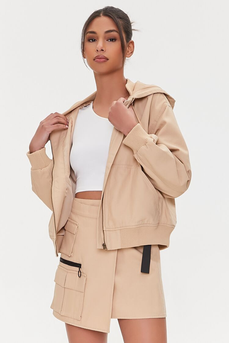 Women Cargo Mini Skirt in Khaki/Black Large | Forever 21 (US)