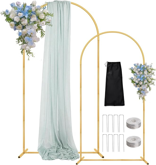 7.2FT 6FT Wedding Arch Backdrop Stand with Base Set of 2 | Amazon (US)