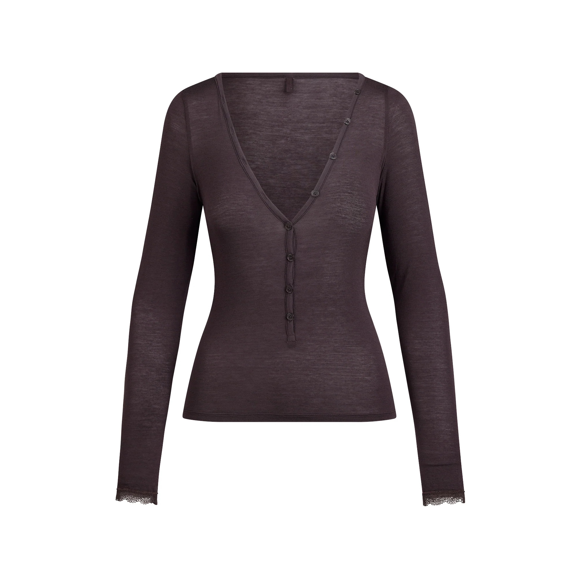 SHEER MODAL LONG SLEEVE HENLEY | PHOENIX | SKIMS | SKIMS (US)