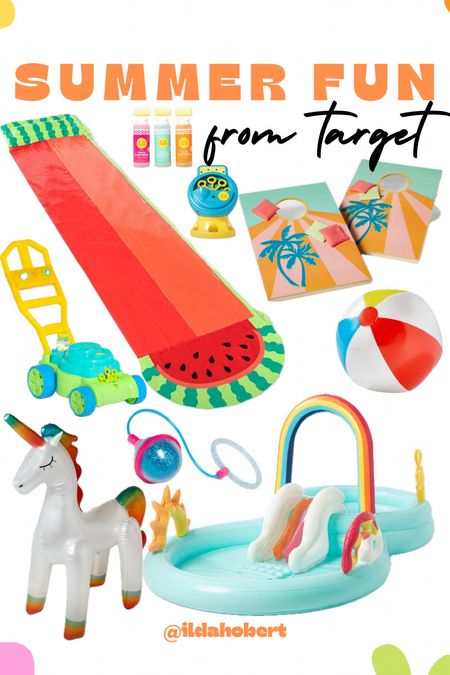 Summer Fun from target —  20% off!☀️💦

Pool, sprinkler, beach, slip n slide, corn hole, bubbles, kid, baby, toddler, chalk, outdoor play, outdoor fun, summer 

#LTKKids #LTKBaby #LTKSaleAlert