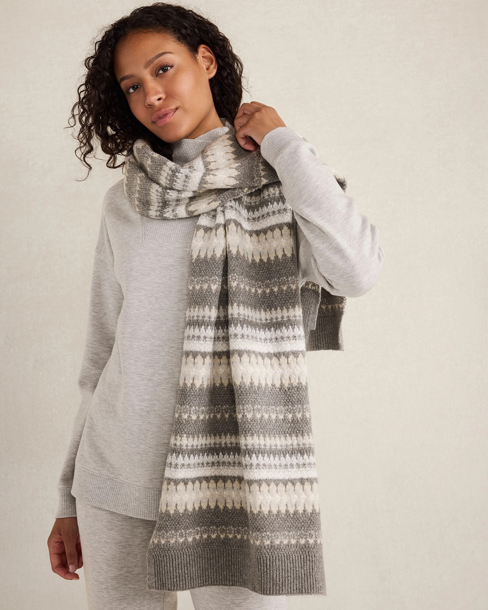 Organic Cotton Blend Nostalgic Fair Isle Scarf | Talbots