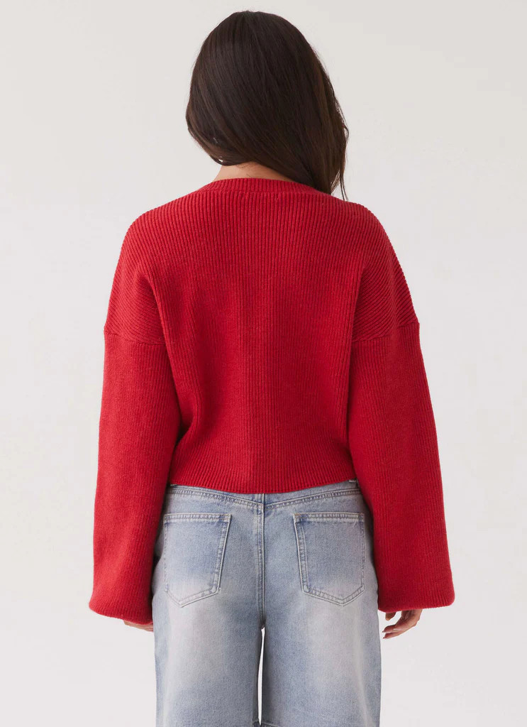 Daphne Knit Cardigan - Cherry | Peppermayo (Global)