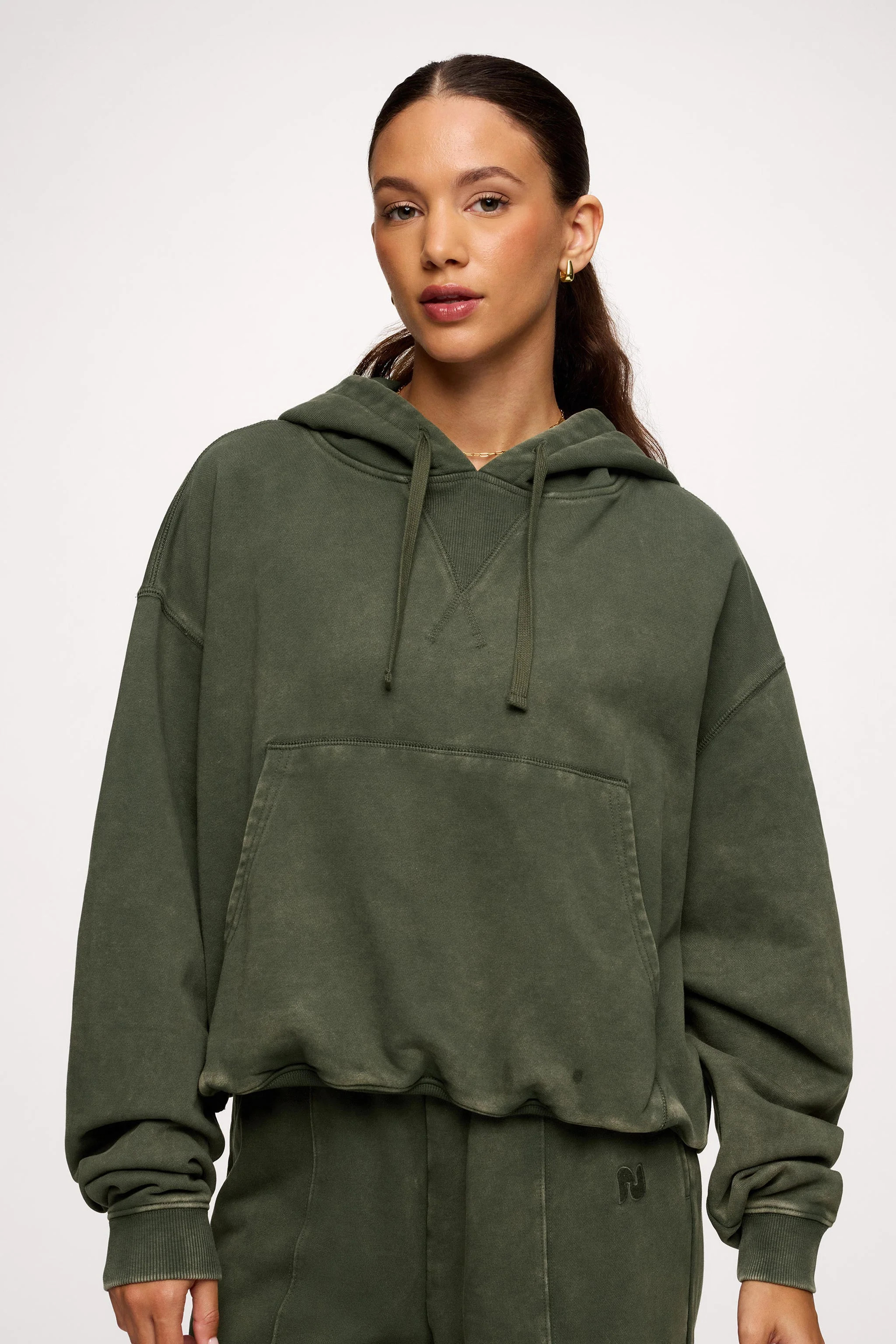 Vintage Washed Hoodie | Darkest Olive | nuuds