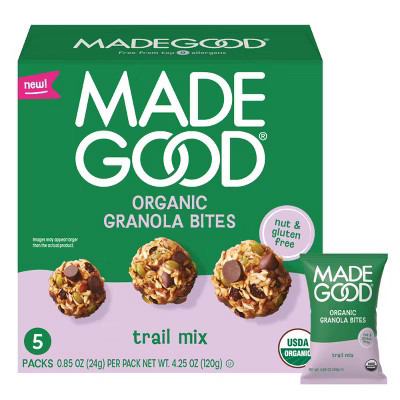 MadeGood Organic Granola Bites Trail Mix - 4.25oz/5ct | Target