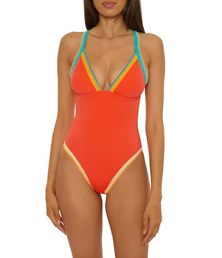 Avila Colorblock Banding One Piece Swimsuit | Dillard's