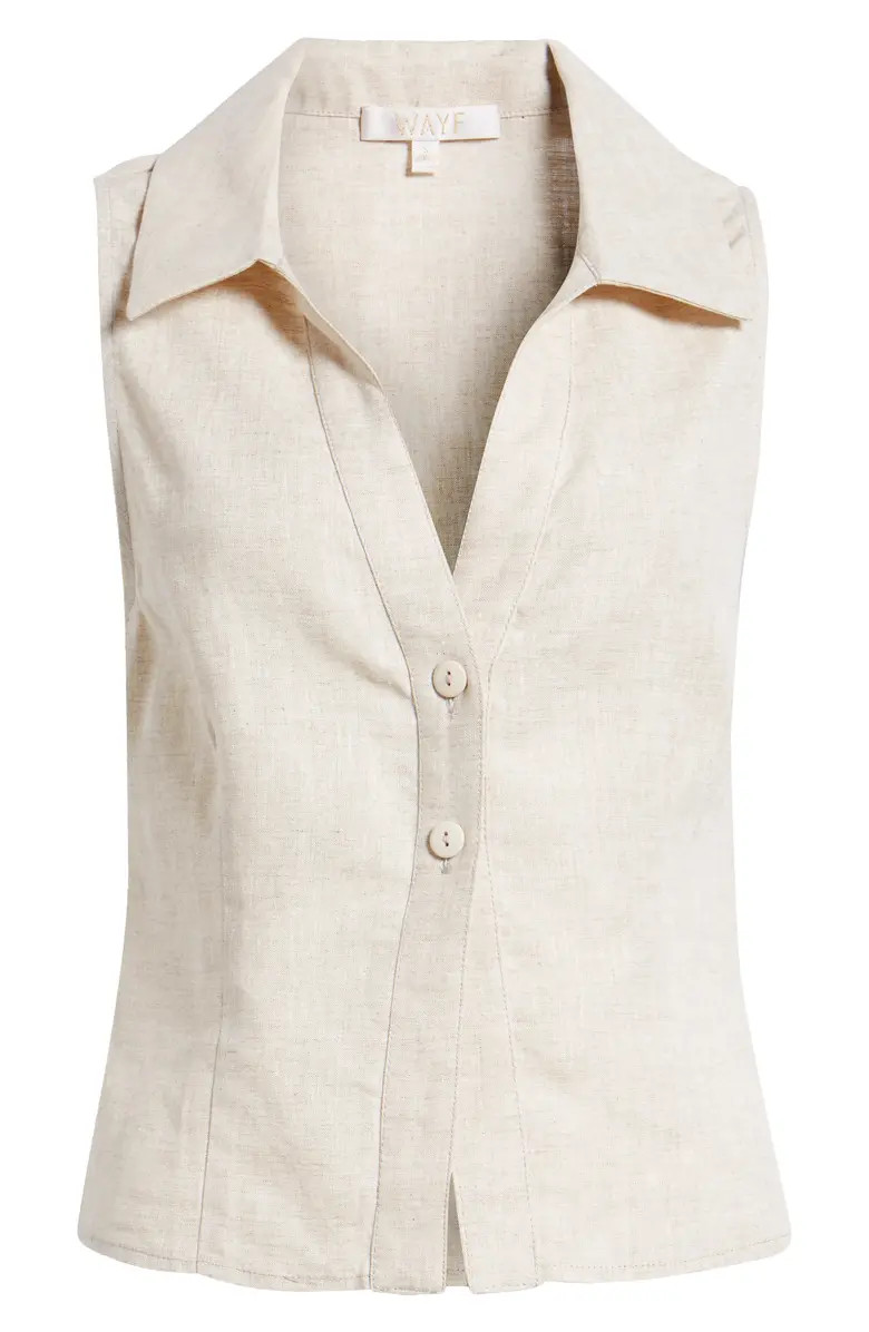 Devin Sleeveless Linen Shirt | Nordstrom