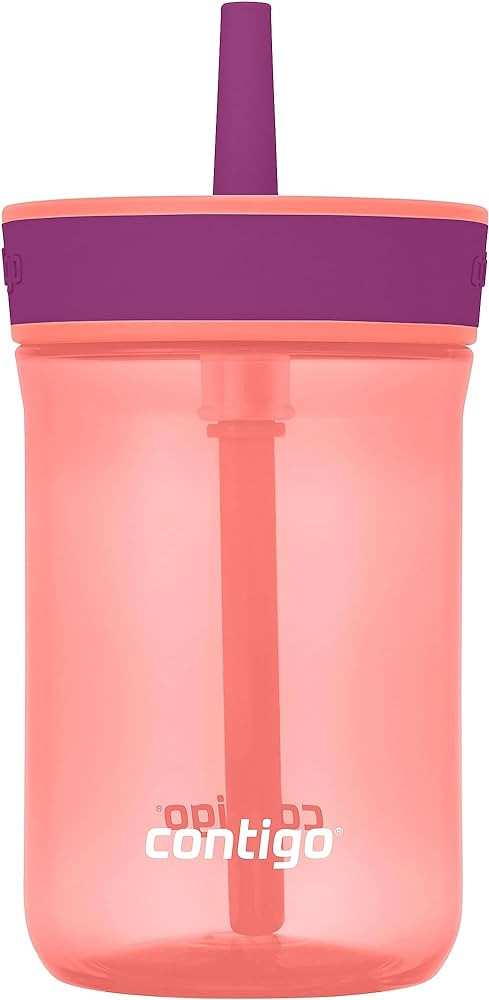 Contigo Leighton Kids Plastic Water Bottle, 14oz Spill-Proof Tumbler with Straw for Kids, Dishwas... | Amazon (US)