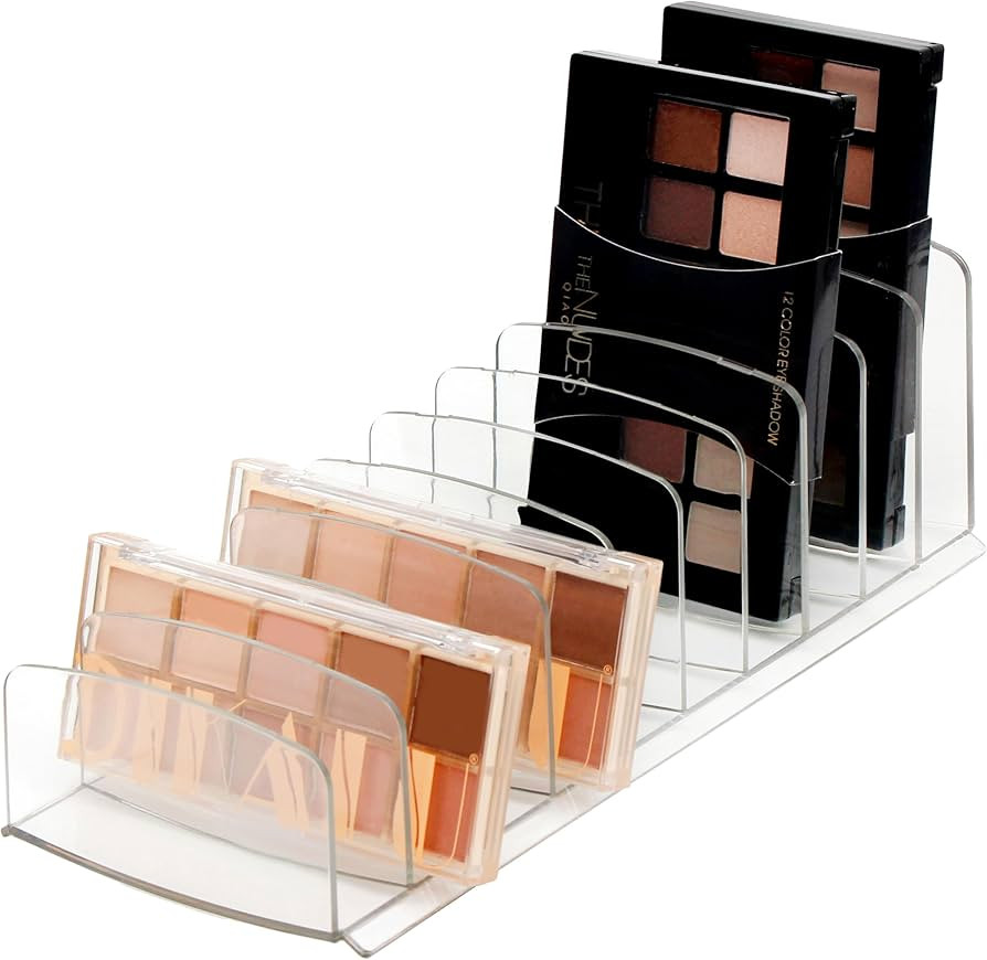 Youngever Large Plastic Makeup Palette Organizer, Clear Eyeshadow Holder, 10 Compartment Cosmetic... | Amazon (US)