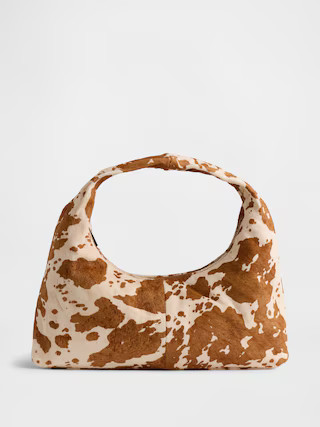 Cow Print Calf Hair Mini Slouchy Bag | Gap (US)