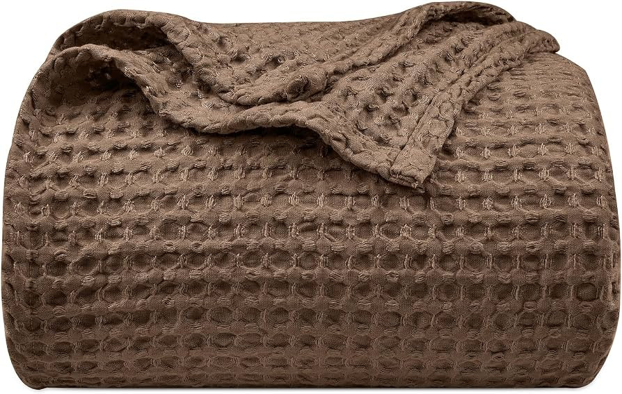 PHF Ultra Soft Waffle Weave Blanket King Size Cocoa Brown（104"x 90"）- Washed Lightweight Brea... | Amazon (US)
