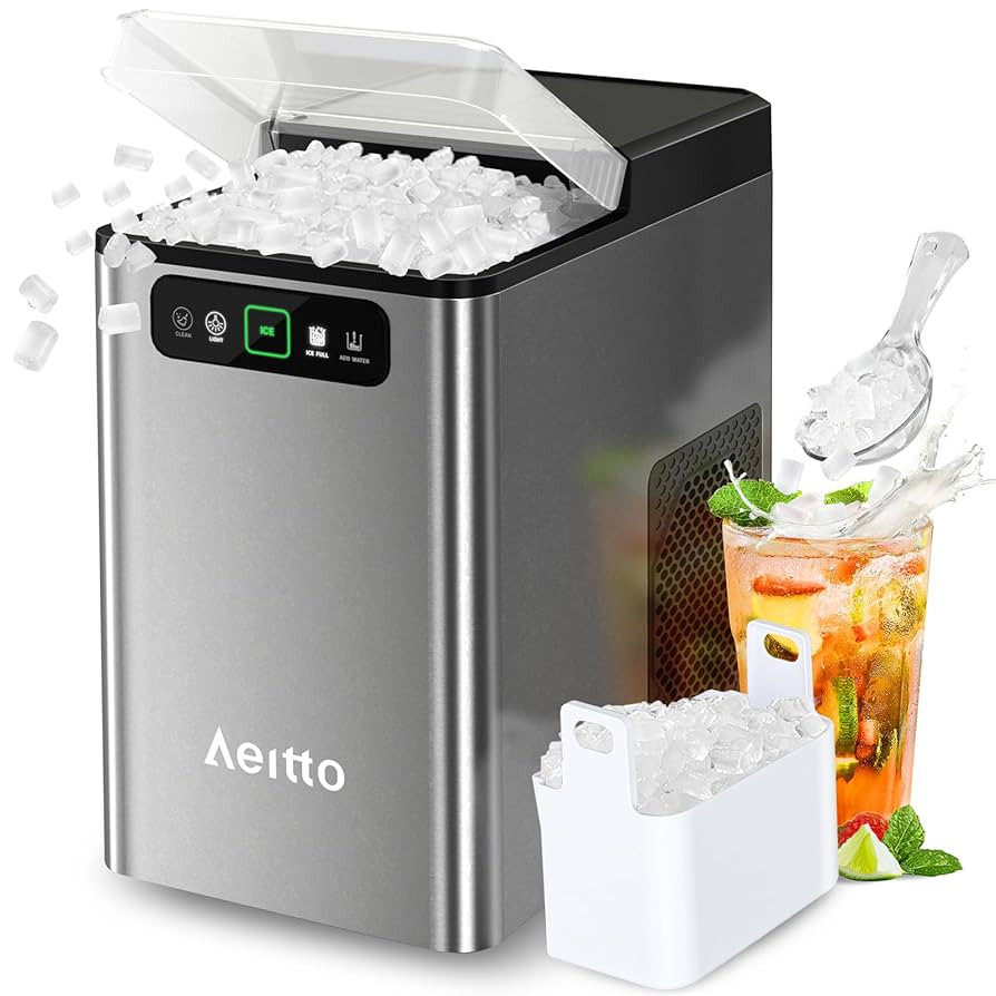 Aeitto Nugget Ice Maker Countertop, Pellet Ice Machine Soft Chewable Ice 40lbs/Day, One-Click Ope... | Amazon (US)