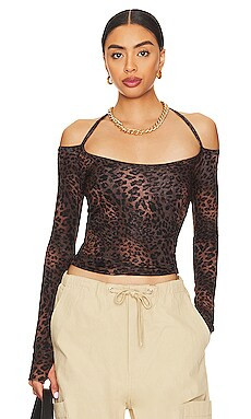 Michael Lauren Dave Cold Shoulder Top in Leopard from Revolve.com | Revolve Clothing (Global)