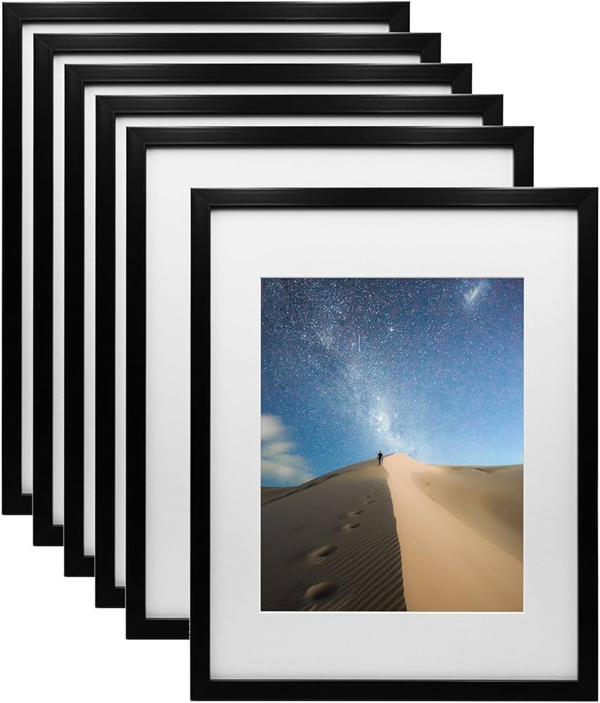 KINLINK 11x14 Picture Frame Black, Photo Frame with Plexiglass for Picture 8x10 with Mat or 11x14... | Amazon (US)