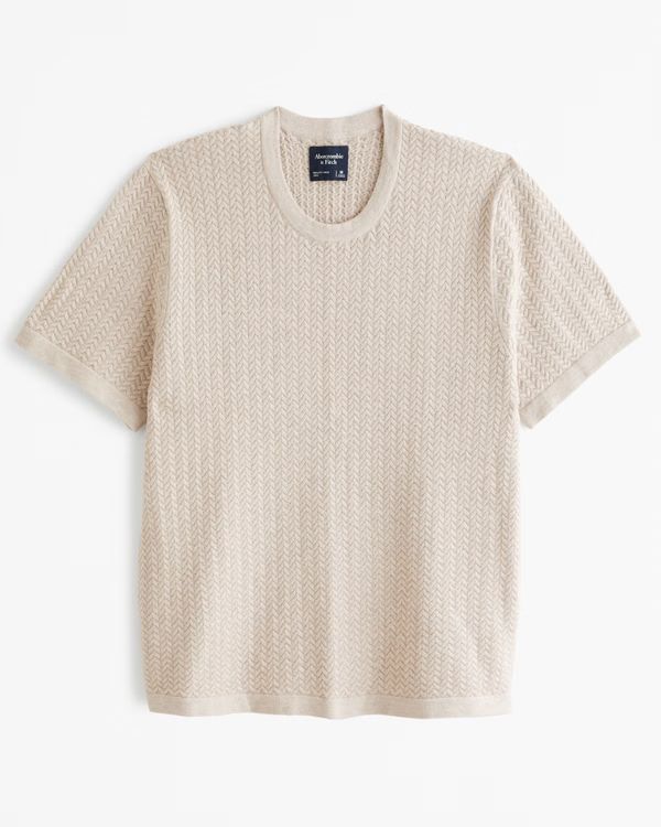 Stitched Textured Tee | Abercrombie & Fitch (US)