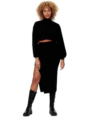 Bar III Sofia Richie Side-Slit Sweater Skirt, Created for Macy's & Reviews - Skirts - Women - Mac... | Macys (US)