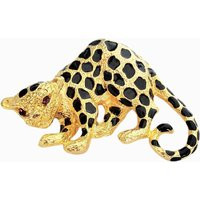 Vintage Park Lane Black Enamel & Gold Tone Leopard Big Cat Brooch Or Pendant | Etsy (US)