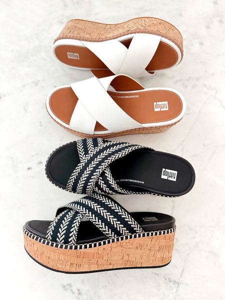FitFlop New Crisscross style sandal 🩷 runs wide and big, I have a wide foot so these fit me perfectly! I’m a size 7.5 and wear size 7 in these! Ordered the white and black/tan combo!

FitFlop, sandals, wedges 

#LTKfindsunder100 #LTKstyletip #LTKshoecrush