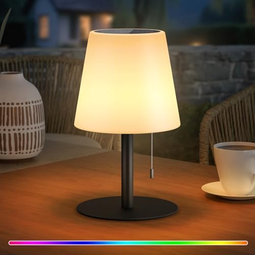 uuffoo Solar Lamp Waterproof 8 Colors Rechargeable Cordless, Dimmable Outdoor Table Lamps Warm Wh... | Amazon (US)