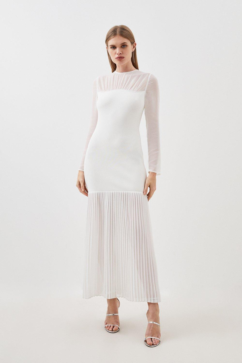 Bandage Figure Form Woven Mix Knit Dress | Karen Millen UK + IE + DE + NL