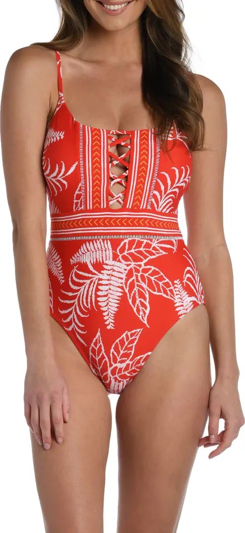 Tapestry Strappy One-Piece Swimsuit | Nordstrom