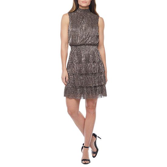 Sam And Jess Sleeveless Shimmer Tiered Fit & Flare Dress | JCPenney