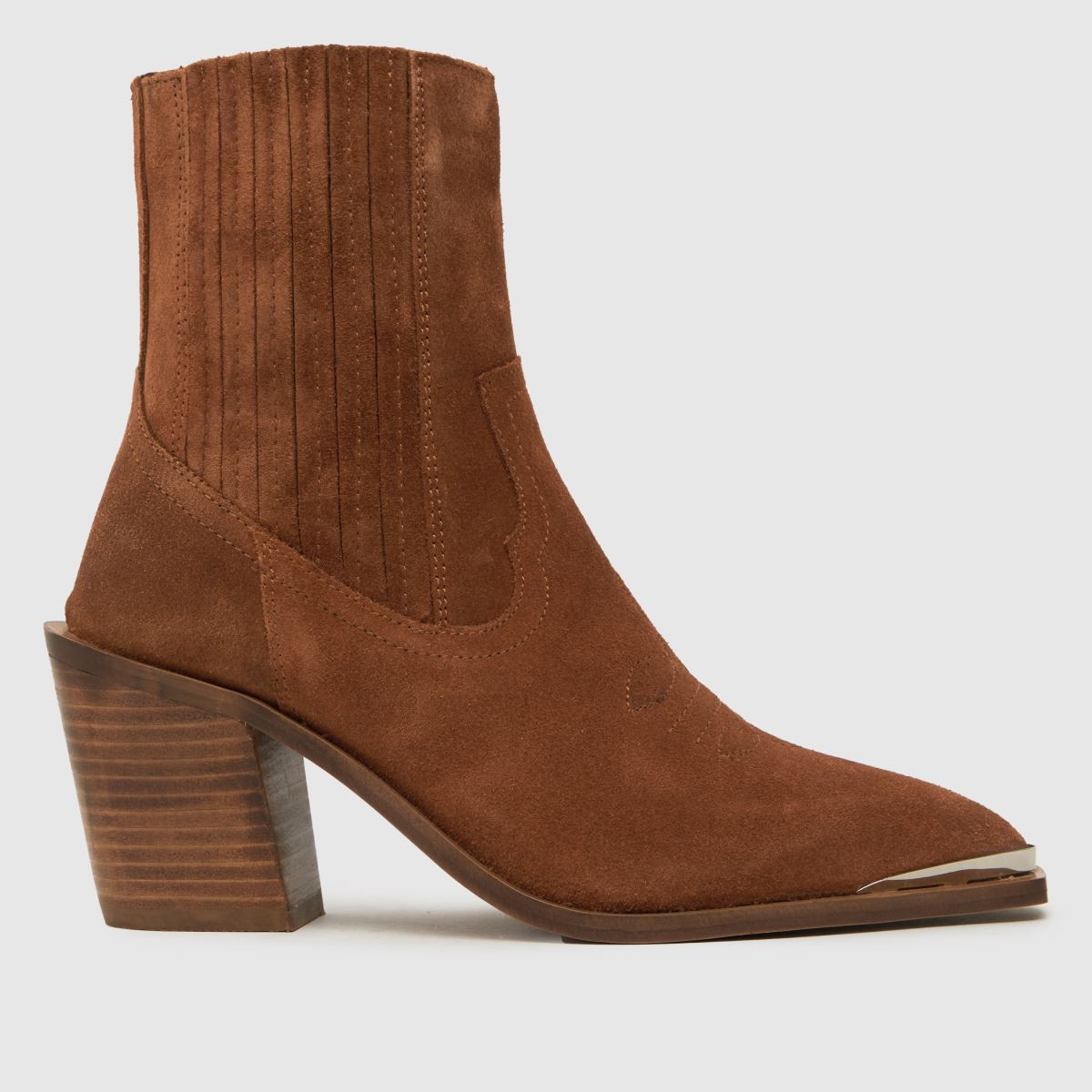 schuh anand suede western boots in tan | Schuh