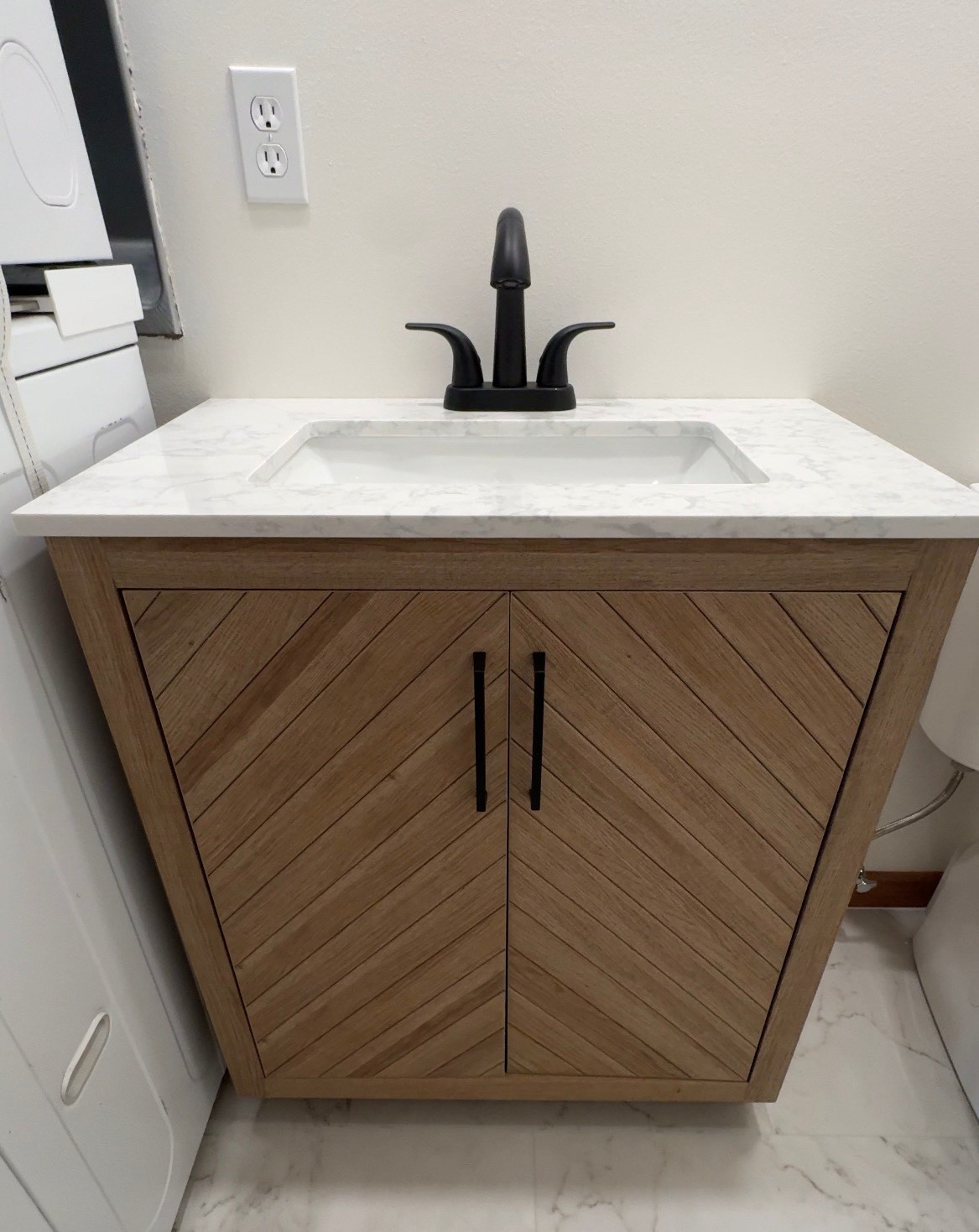 The perfect natural wood vanity. 😍 #bathroom #naturalwood #vanity #vanitywithsink #naturalwoodvanity 

#LTKHome