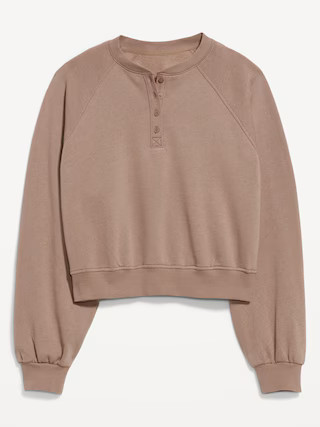 SoComfy Oversized Button-Front Sweatshirt | Old Navy (US)