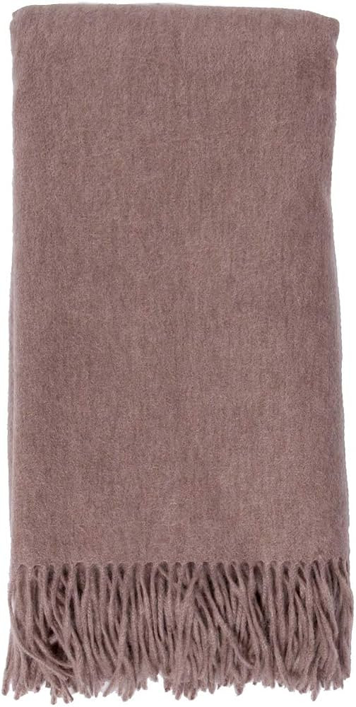 Alashan Cashmere Blend Ripple Finish - Woven Cashmere Throw Blanket - Mushroom | Amazon (US)