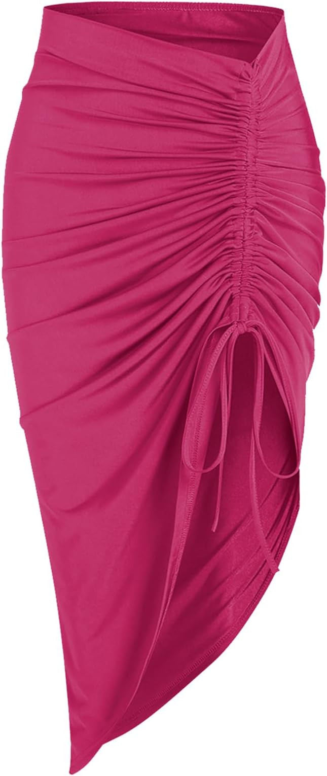 ZAFUL Women's Boho Skirt Asymmetrical Skirts Tied Floral Paisley Printed High Waist Ruched Skirts... | Amazon (US)