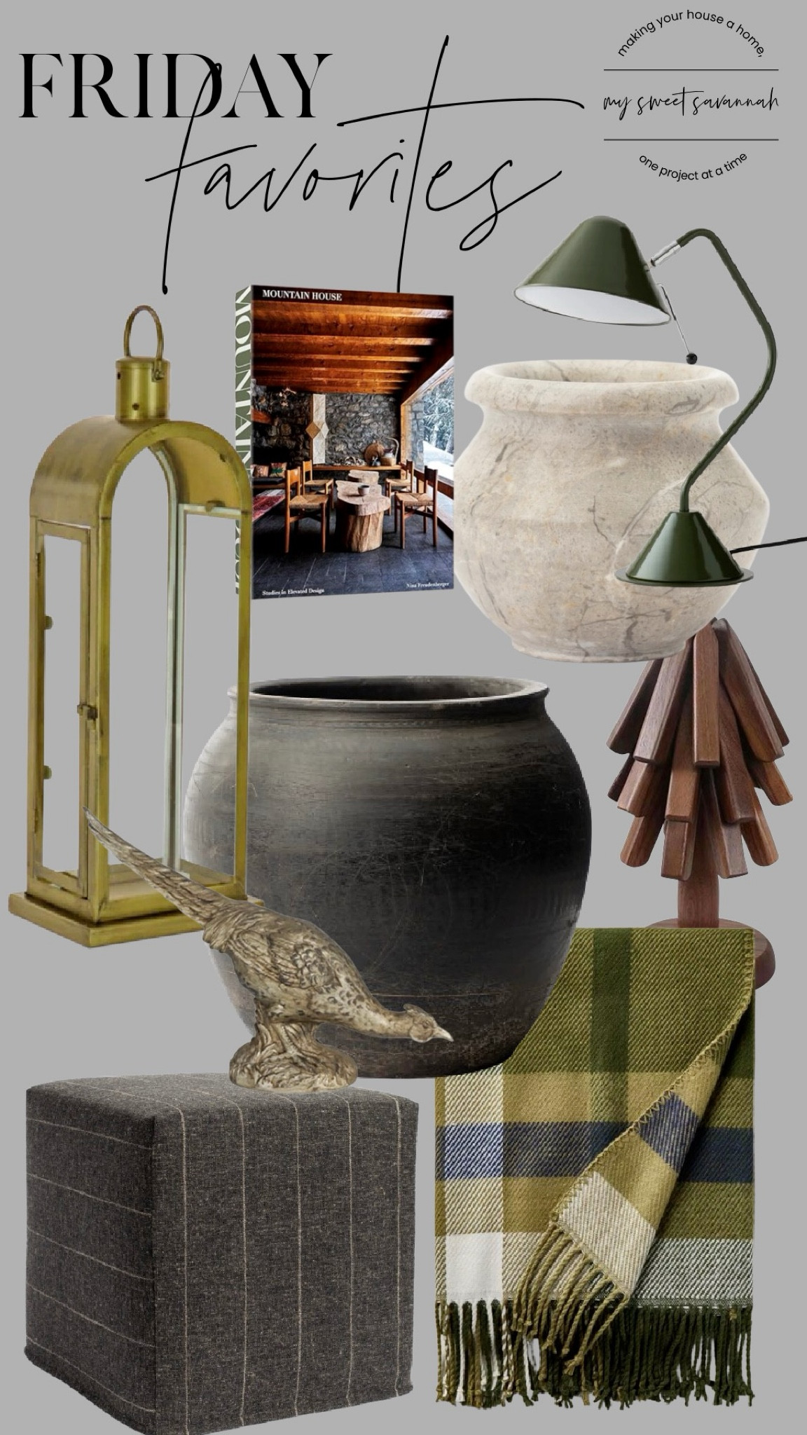 ✨ Friday Favorites ✨ Dive into the weekend with my top picks! From cozy essentials to chic accents, here's what I’m loving right now:

Dunrobin Stripe Cube Ottoman: Add a touch of elegance to any space with its sophisticated stripe design and versatile functionality. 🛋️
Chic Pheasant Bingham Figurine: Elevate your decor with this artisan-crafted pheasant sculpture—perfect for adding a touch of sophistication to any room. 🦚
Tabletop Lantern - HGTV Home Collection: Create a warm and inviting atmosphere with this stylish lantern—ideal for both indoor and outdoor settings. 🕯️
Schoolhouse x Clare V.® Hans Task Lamp in Alder Gloss: Light up your workspace with this sleek and elegant task lamp, combining modern design with functional flair. 💡
Fall Plaid Woven Throw Blanket: Cozy up in style with this beautiful plaid throw in olive/navy—perfect for adding a touch of autumn warmth to your home. 🍂
Tap to shop these must-have pieces and bring a bit of style and comfort into your weekend! 🛒✨

#FridayFavorites #HomeDecor #InteriorDesign #ShopMyStyle #CozyHome #ElegantAccents #WeekendVibes

#LTKFindsUnder50 #LTKFindsUnder100 #LTKHome