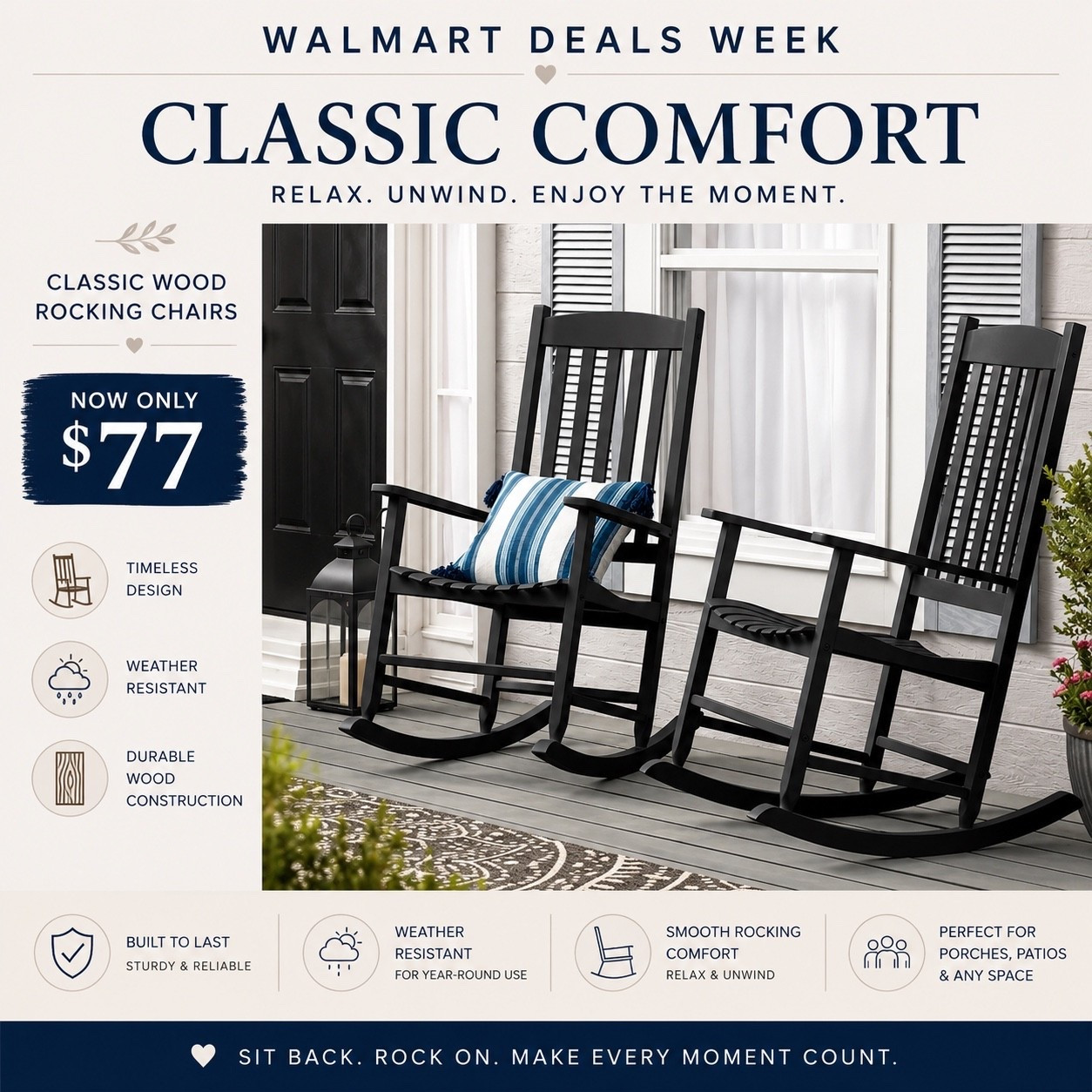 I love a Classic Rocking Chair! These wooden chairs are a Top Seller and on Major Sale right now for $77! Walmart Deals Week sale ends this Sunday!

#LTKSeasonal #LTKHome #LTKSaleAlert
