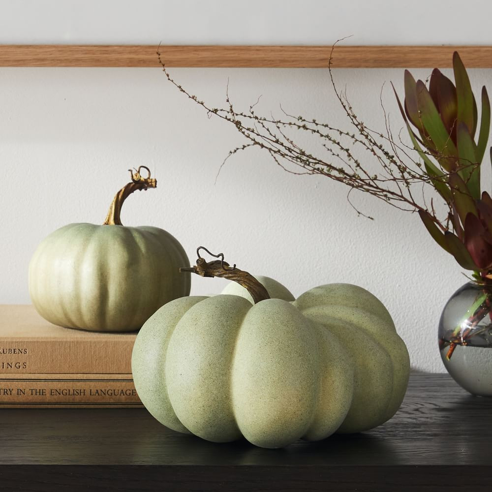 Decorative Pumpkin, Sage, Large | West Elm (US)