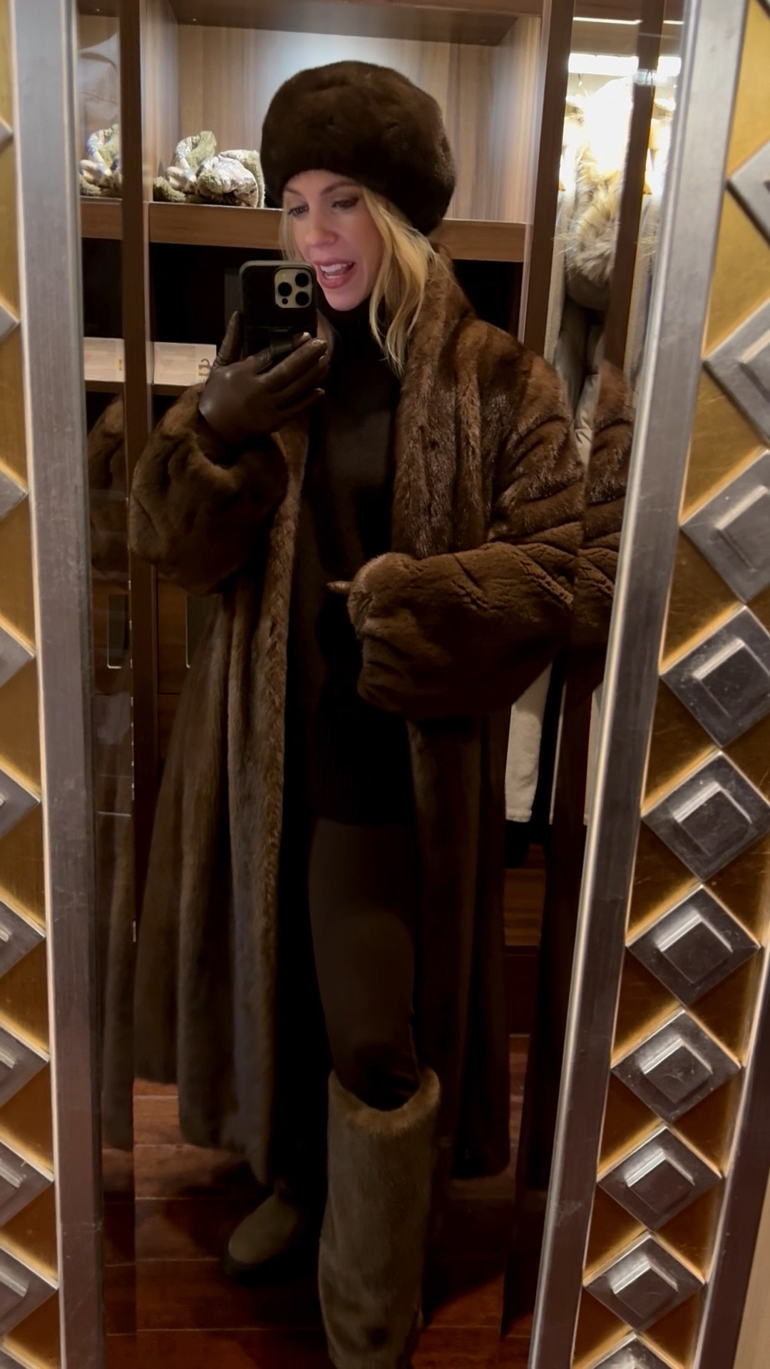 Chocolate brown monochrome winter outfit, winter travel look, fur coat, Zara chocolate brown leggings, Zara fur boots, apres ski outfit 

#LTKFindsUnder50 #LTKootd #LTKTravel