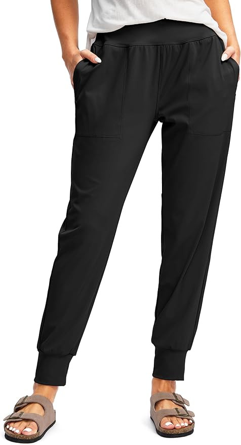 SANTINY Women's Joggers with Pockets High Waisted Athletic Workout Yoga Pants Tapered Jogger Pant... | Amazon (US)