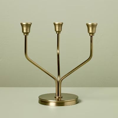 Splayed Taper Brass Candelabra Antique Finish - Hearth & Hand™ with Magnolia | Target